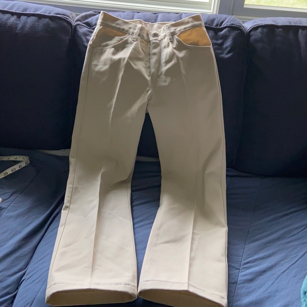 Men's Beige Straight-Leg Jeans